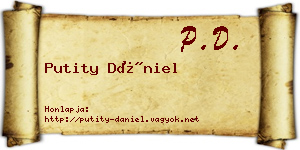 Putity Dániel névjegykártya